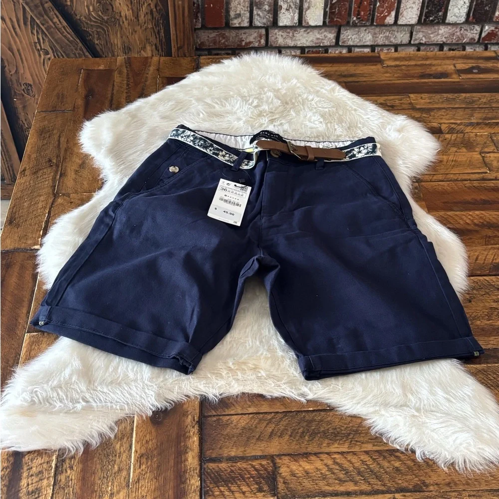 Zara Navy Cargo Shorts for Men